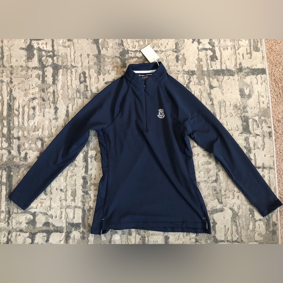 Peter Millar Women’s Blue Pullover 1/4 Zip Small Long Sleeve Evan’s Scholars - Picture 1 of 12